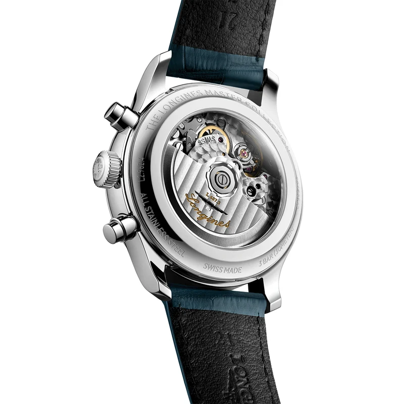 Master Collection Chrono Moonphase 41mm - Silver on Leather Strap