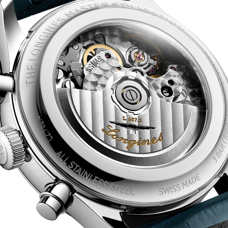Master Collection Chrono Moonphase 41mm - Silver on Leather Strap