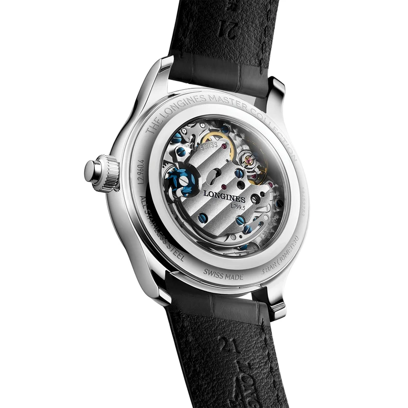 Master Collection Chrono Monopusher Manual 41mm - Frosted Blue on Leather Strap