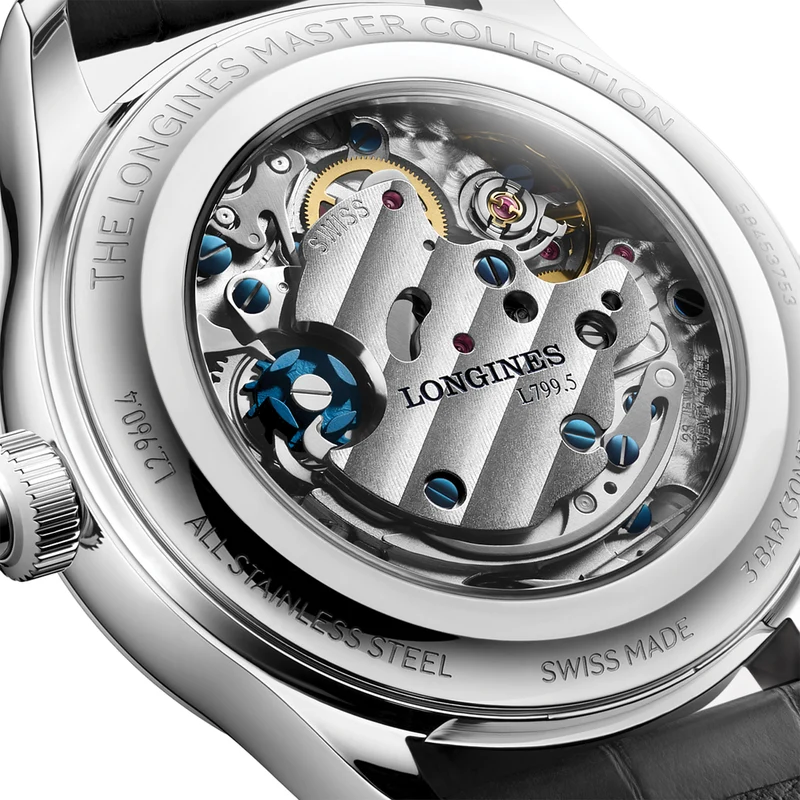 Master Collection Chrono Monopusher Manual 41mm - Frosted Blue on Leather Strap