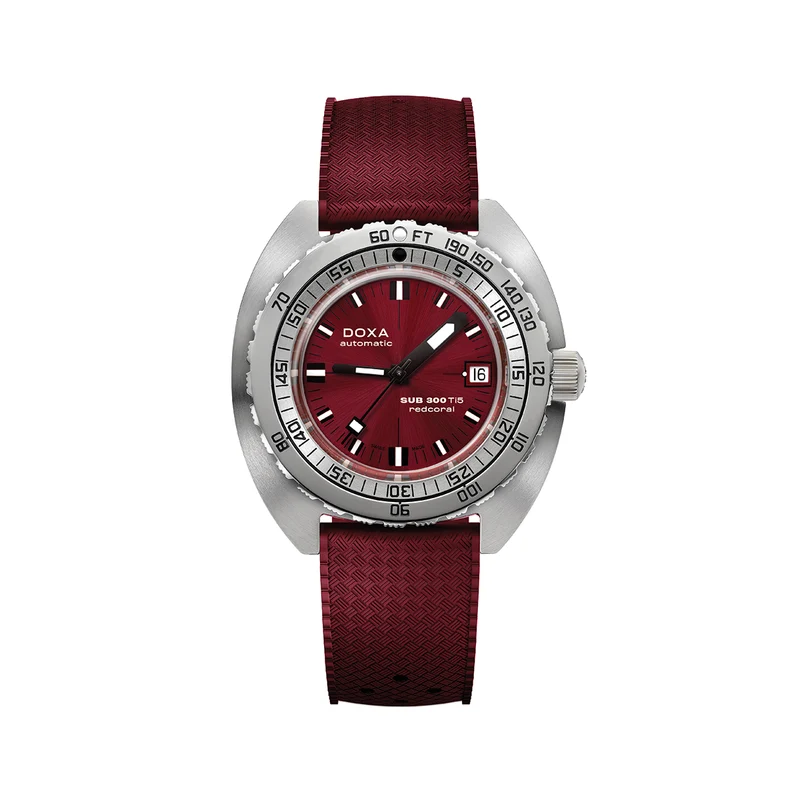 SUB 300 Ti5 42.5mm - Red on Rubber Strap