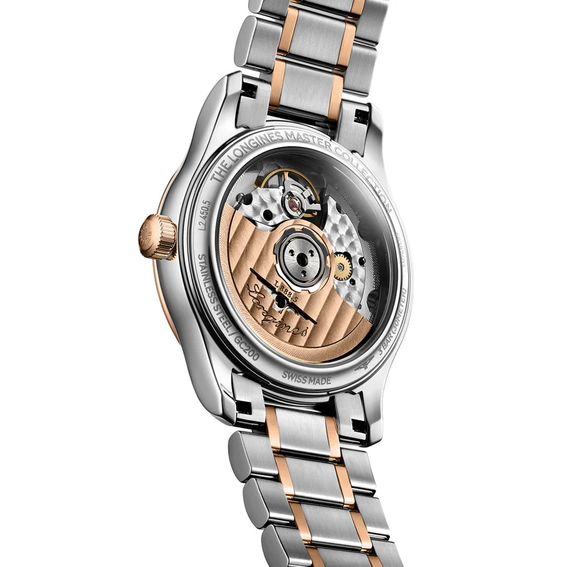 Master Collection 5N Rose Gold Tow-Tone 34mm - White, Mother-of-Pearl, Diamond-Set on Bracelet