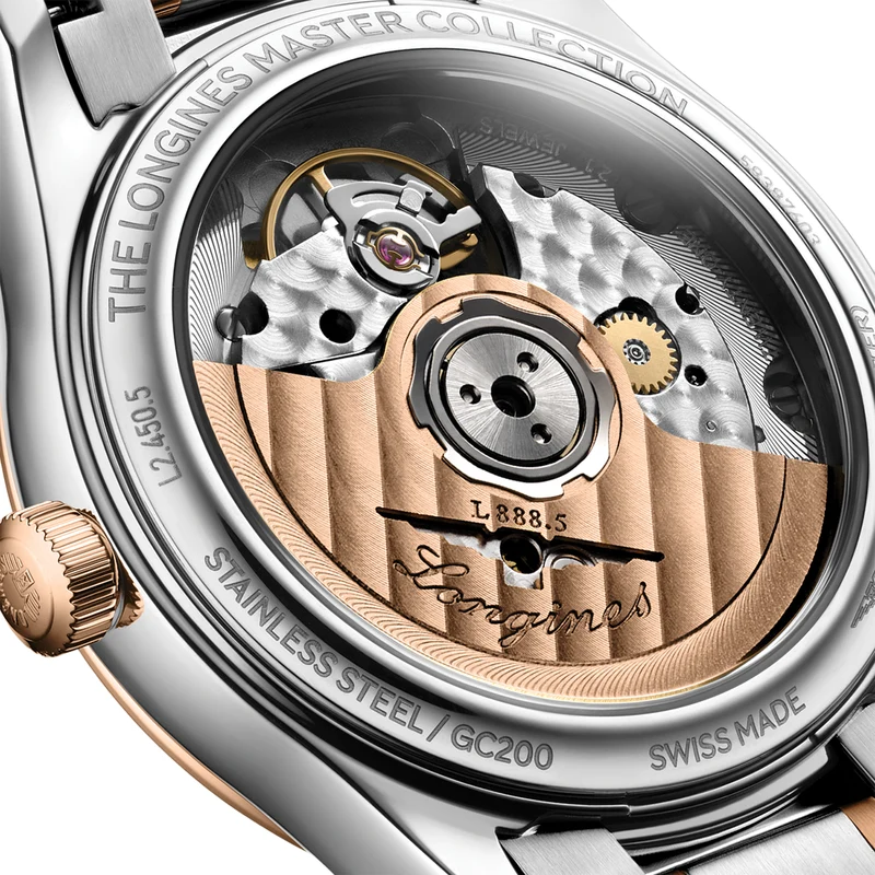 Master Collection 5N Rose Gold Tow-Tone 34mm - White, Mother-of-Pearl, Diamond-Set on Bracelet