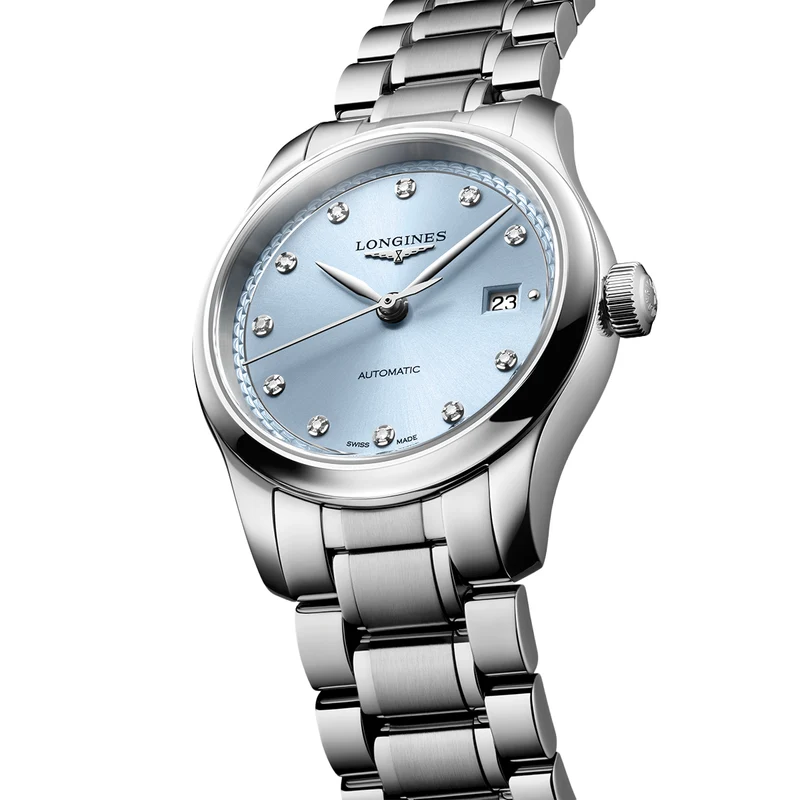 Master Collection 30mm - Frosted Blue, Diamond-Set on Bracelet