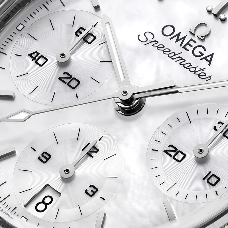Speedmaster Chronograph 38mm - White, Mother-of-Pearl, Diamond-Set Bezel on Bracelet