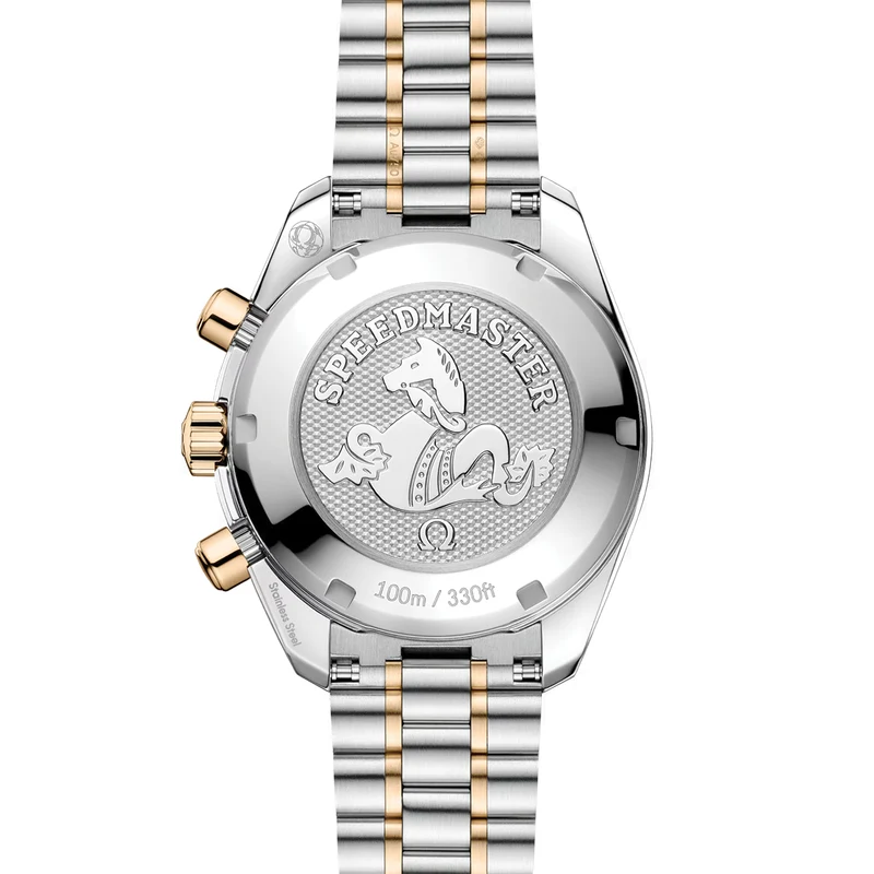 Speedmaster Chronograph Two-Tone 18K Moonshine™ Gold and Steel 38mm - Opaline Silvery on Bracelet