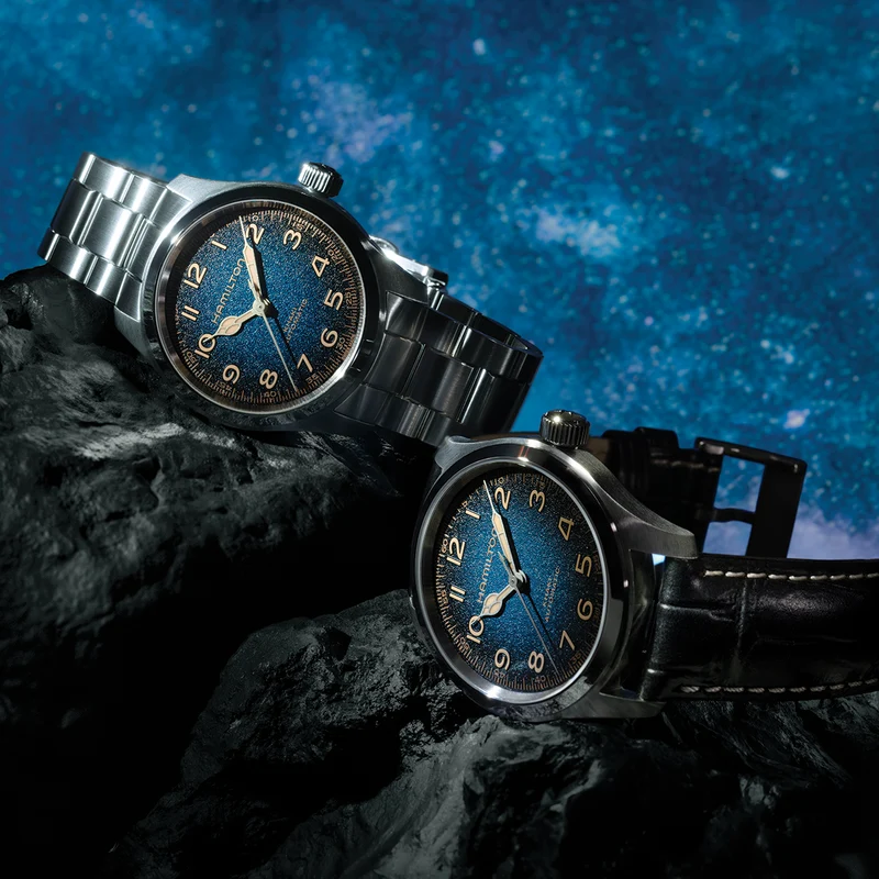 Khaki Field Murph 38mm - Blue on Leather Strap