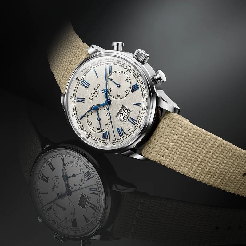Senator Chronograph 41mm - Galvanic Silver on Fabric Strap
