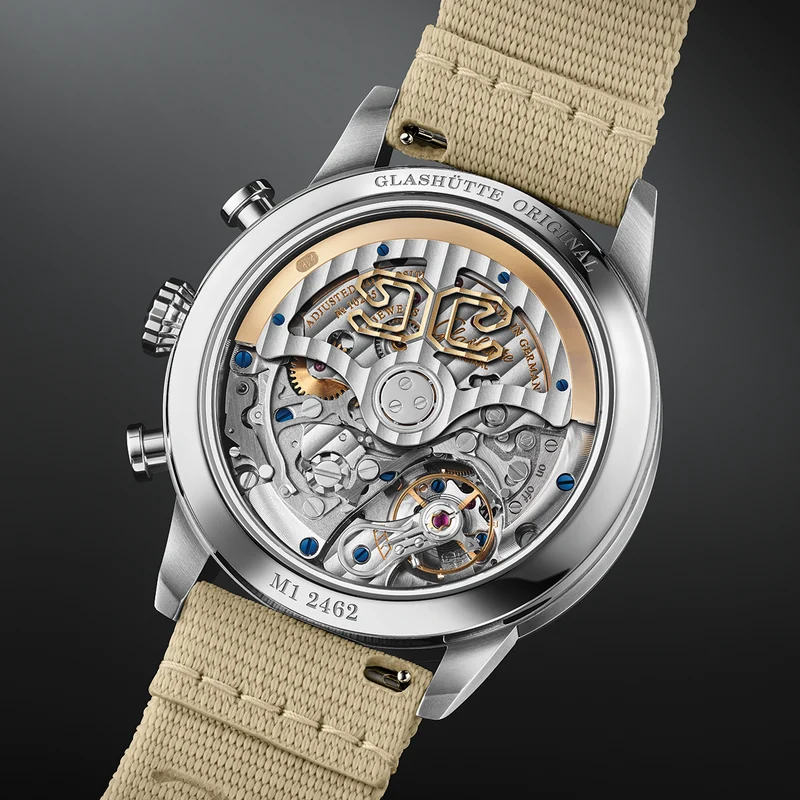 Senator Chronograph Navigator 41mm - Black Lacquer on Fabric Strap