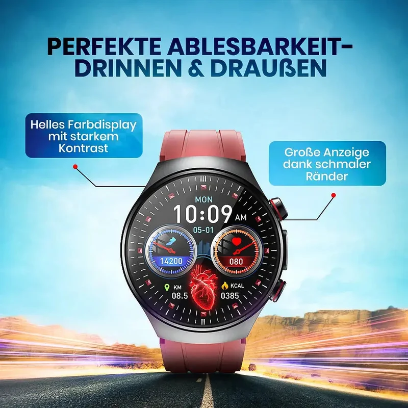 Kardena CARE Pro 5 – Gesundheitsuhr mit EKG, KI-Analyse & Pflegefunktion