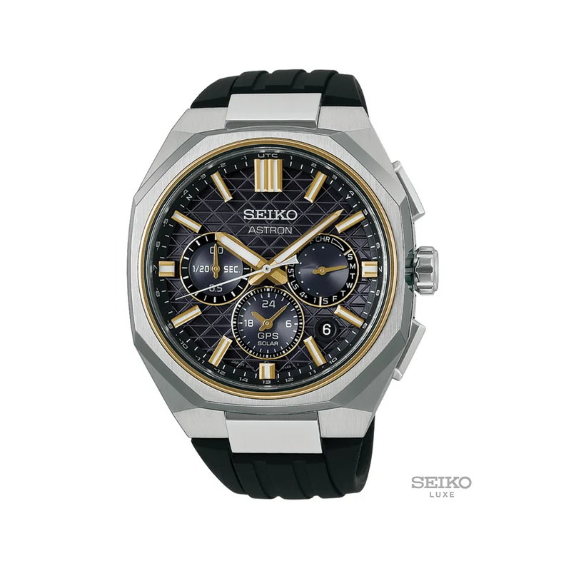 HAB003 Astron 43.4mm - Black on Rubber Strap