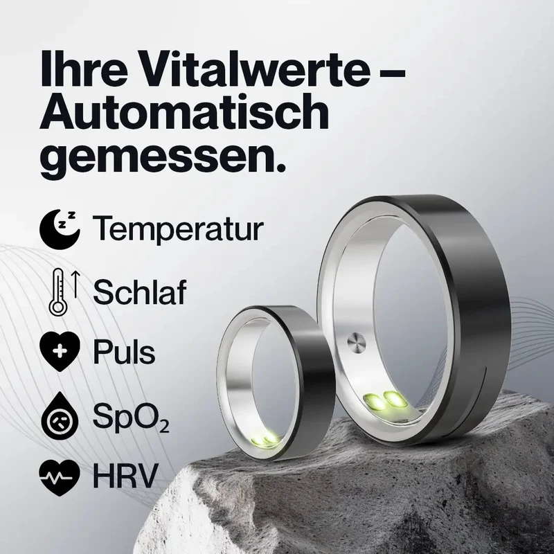 Kardena CARE Life 3 – Gesundheitsring mit SOS-Funktion, Schlafanalyse & Vitalmessung