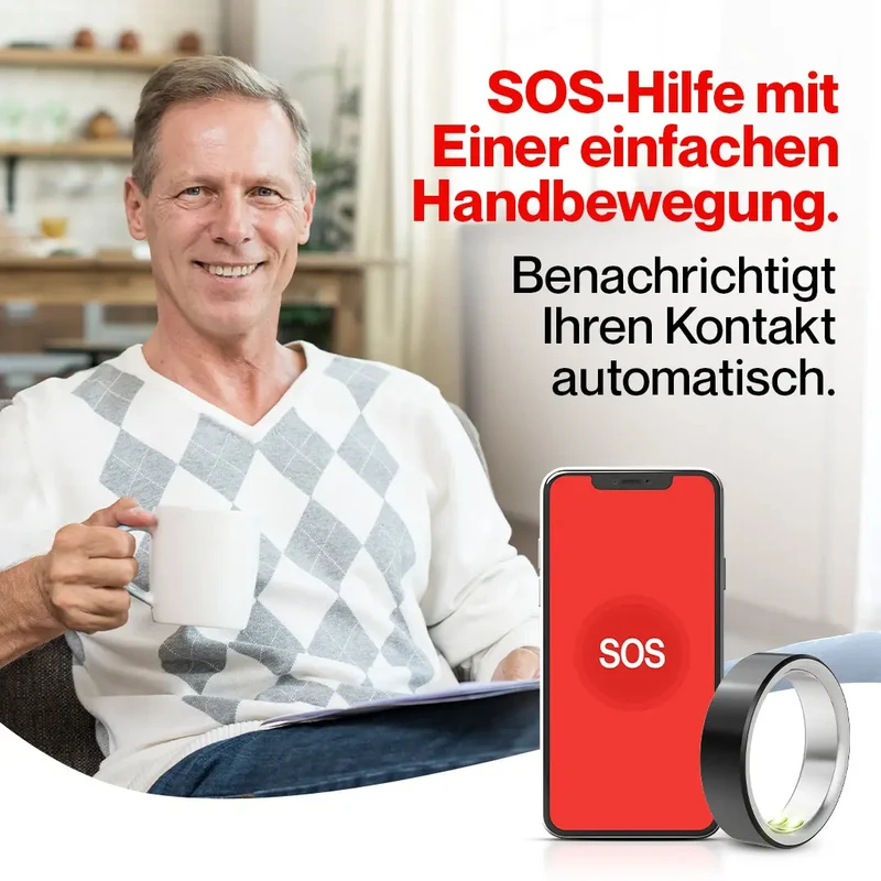 Kardena CARE Life 3 – Gesundheitsring mit SOS-Funktion, Schlafanalyse & Vitalmessung