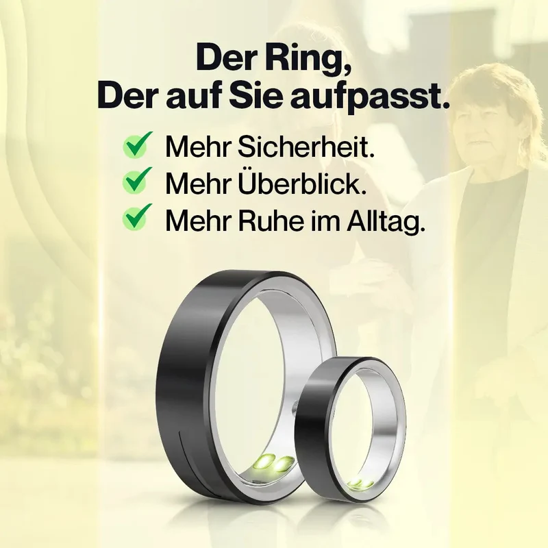 Kardena CARE Life 3 – Gesundheitsring mit SOS-Funktion, Schlafanalyse & Vitalmessung