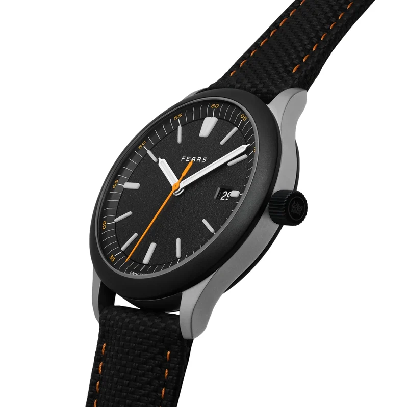 Redcliff Date "ES" 39.5mm - Black on Rubber Strap