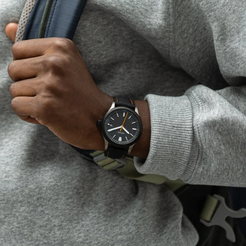 Redcliff Date "ES" 39.5mm - Black on Rubber Strap