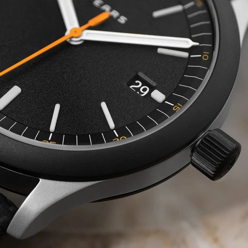 Redcliff Date "ES" 39.5mm - Black on Rubber Strap