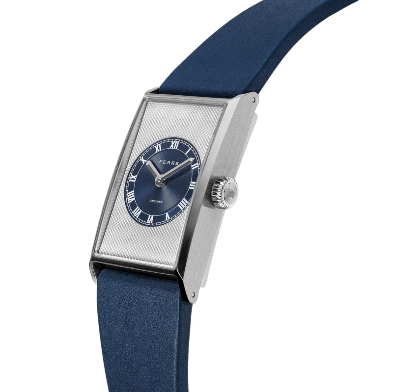 Arnos "Pewter Blue" 40mm - Blue on Rubber Strap w/ Additional Leather Strap