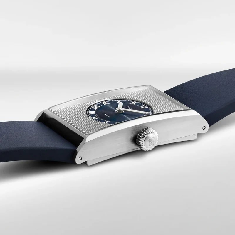 Arnos "Pewter Blue" 40mm - Blue on Rubber Strap w/ Additional Leather Strap
