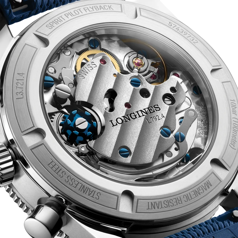 Spirit Pilot Flyback Chronograph 39.5mm - Blue on Rubber Strap