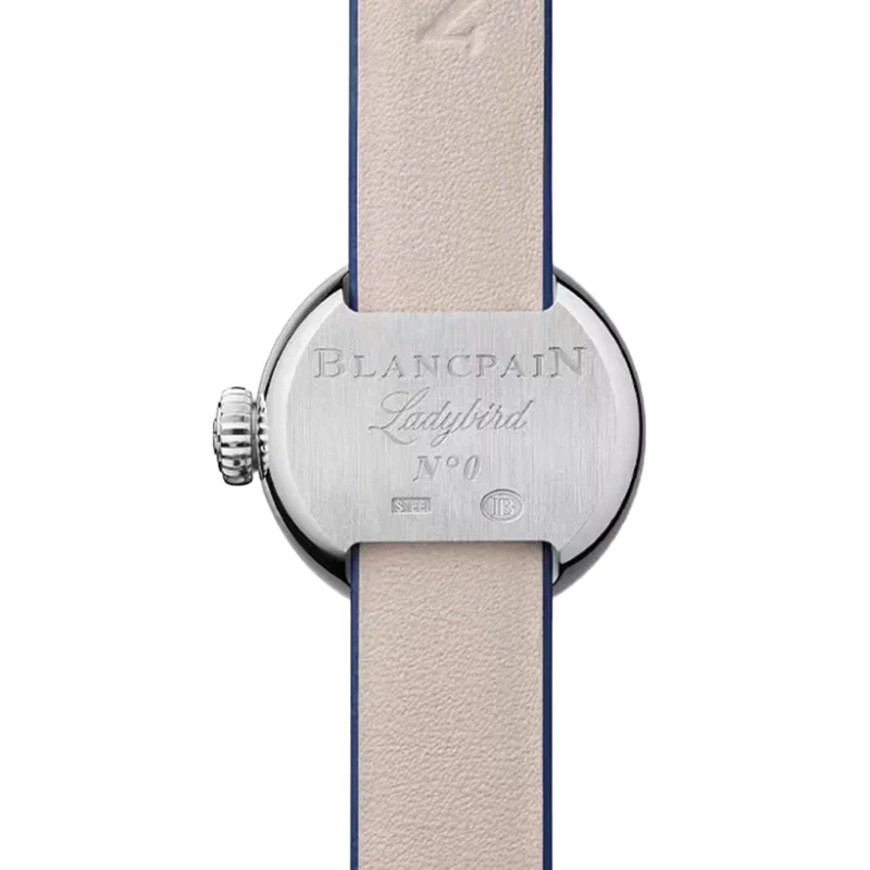 Ladybird Lady B Steel 19mm - Opaline on Blue Leather Strap