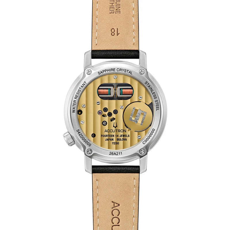 Tuning Fork Spaceview 314 39mm - Multicolored, Silver Accents on Leather Strap