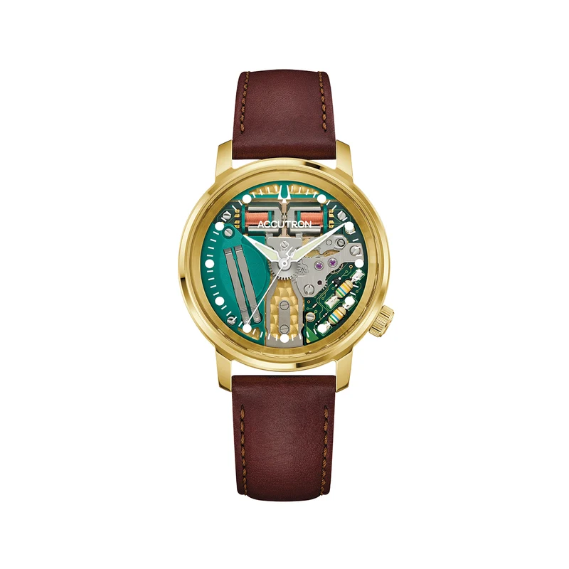 Spaceview 314 Limited Edition 37mm - Multicolored, Gold-Tone Accents on Leather Strap