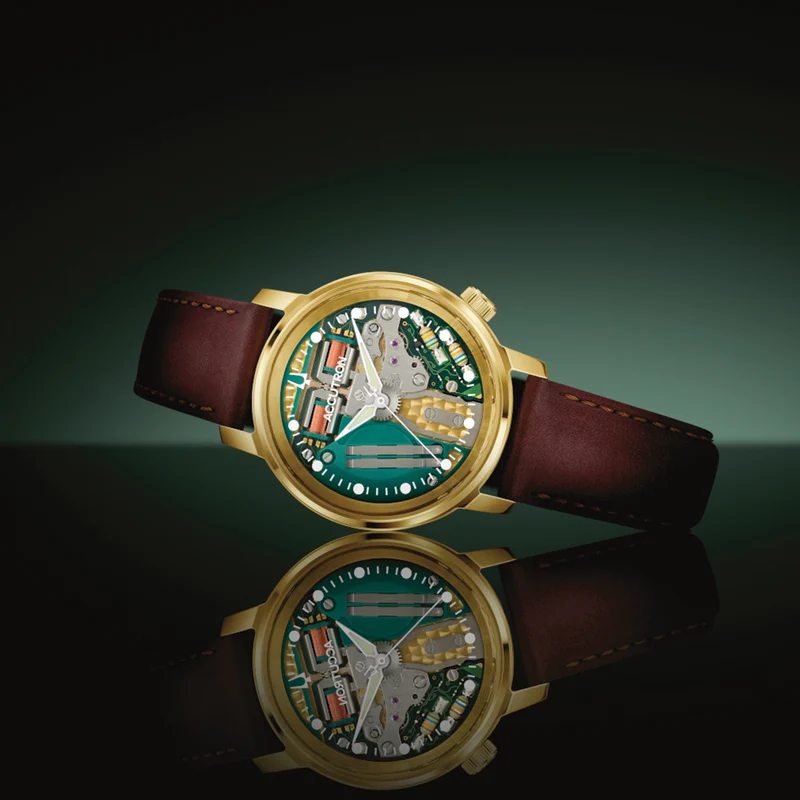 Spaceview 314 Limited Edition 37mm - Multicolored, Gold-Tone Accents on Leather Strap