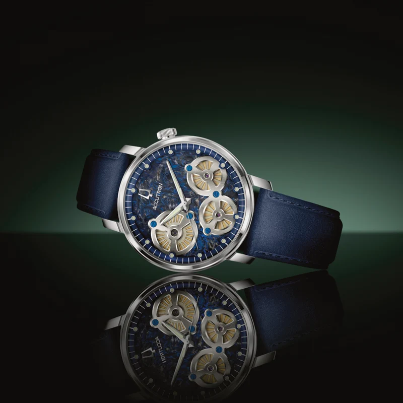 Spaceview Evolution 43.5mm - Blue on Leather Strap