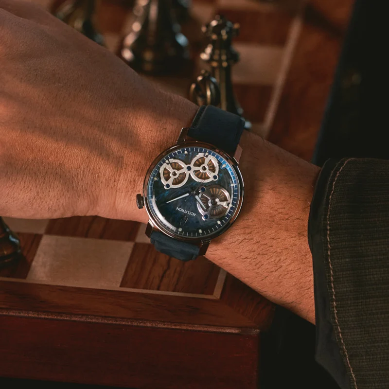 Spaceview Evolution 43.5mm - Blue on Leather Strap