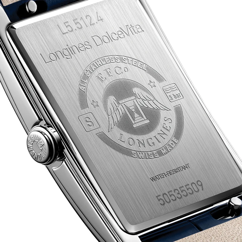 DolceVita Quartz 37mm - Silver "Flinqué" on Leather Strap
