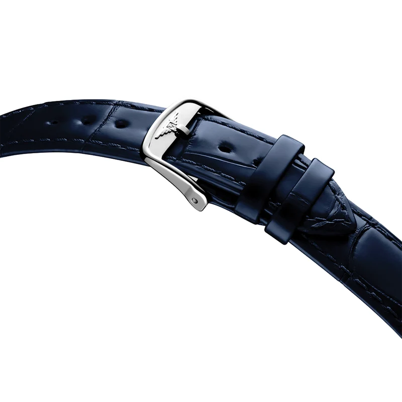 DolceVita Quartz 37mm - Silver "Flinqué" on Leather Strap