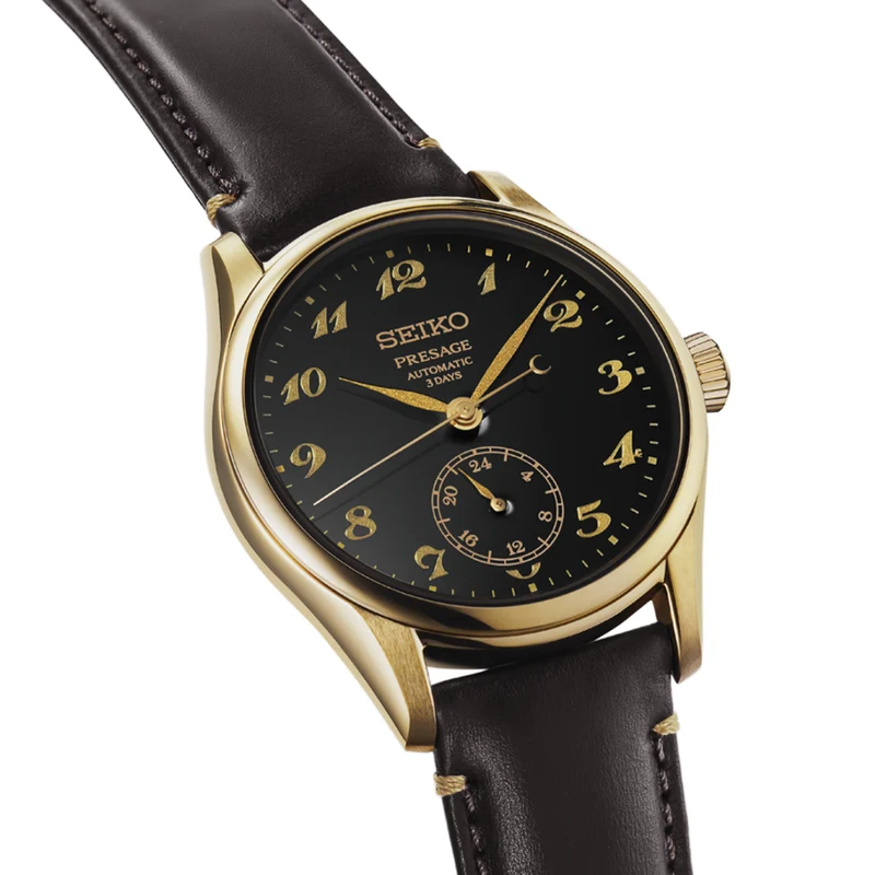 HCC006 Presage Classic Yellow Gold PVD 39.6mm - Black on Leather Strap