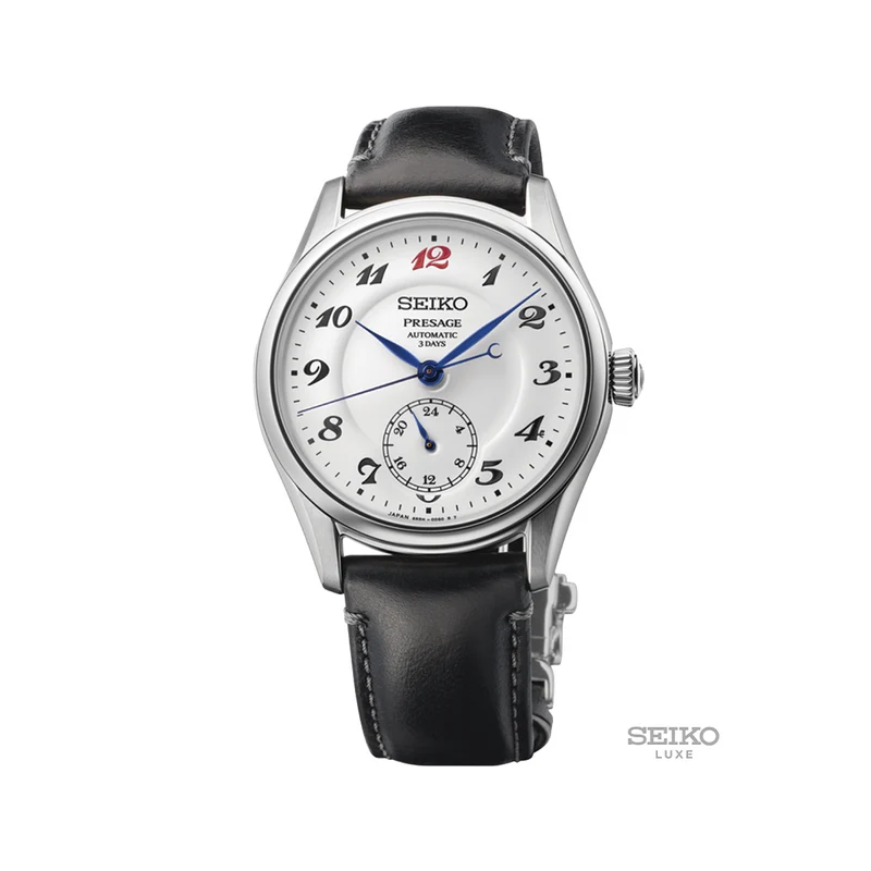 HCC005 Presage Classic 39.6mm - White on Leather Strap