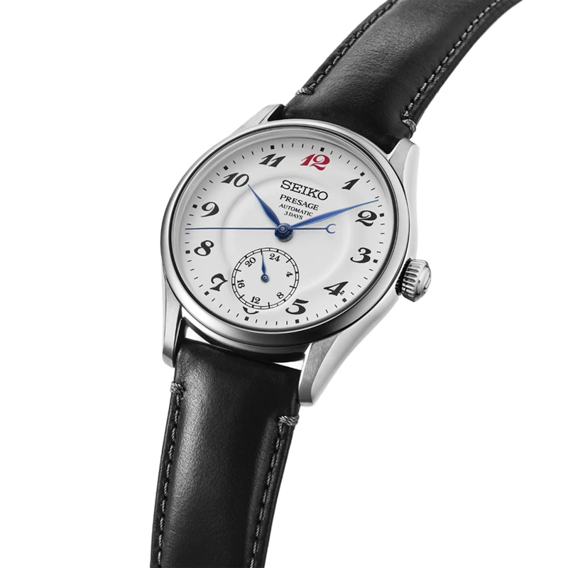 HCC005 Presage Classic 39.6mm - White on Leather Strap