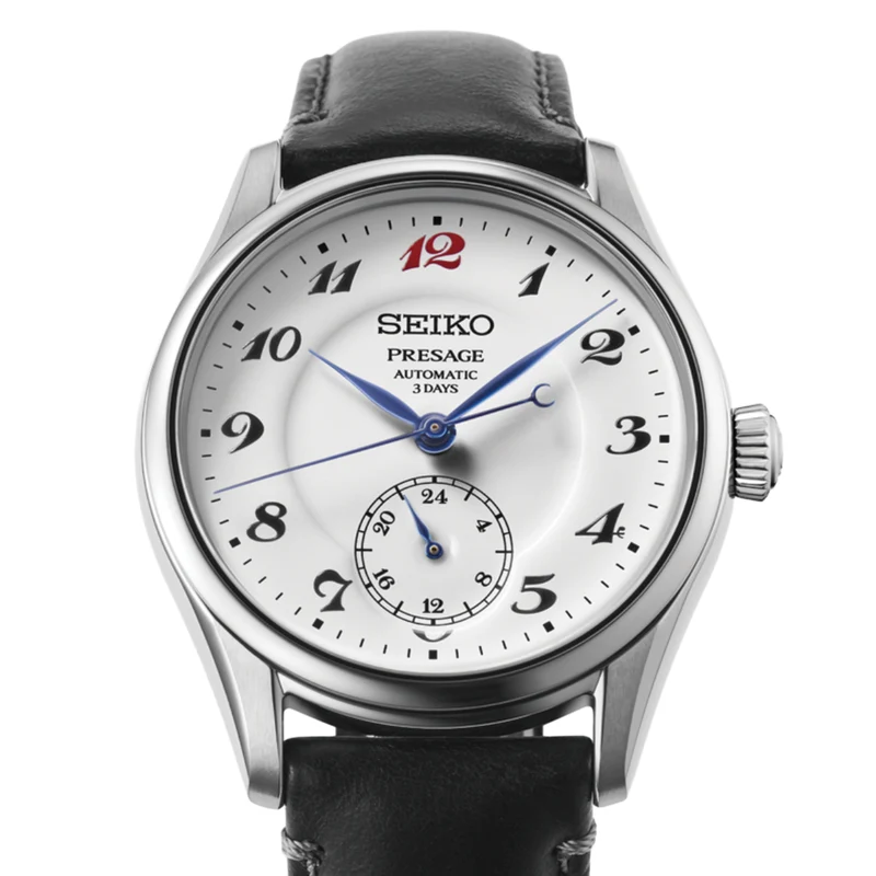 HCC005 Presage Classic 39.6mm - White on Leather Strap