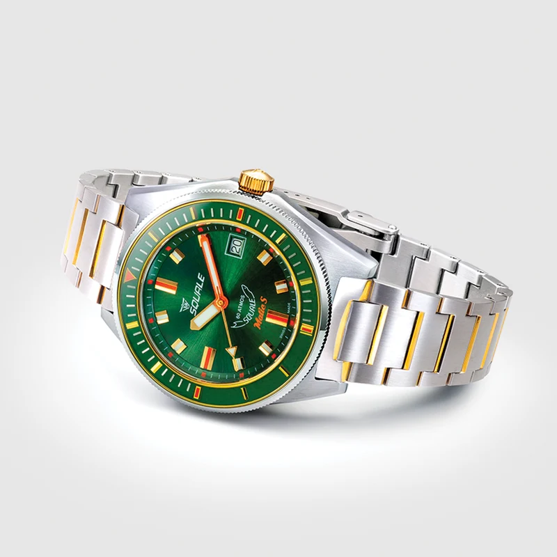 Matic S Two-Tone PVD Gold and Steel 39.5mm - Green on Bracelet