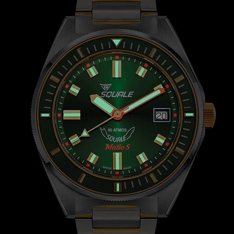 Matic S Two-Tone PVD Gold and Steel 39.5mm - Green on Bracelet