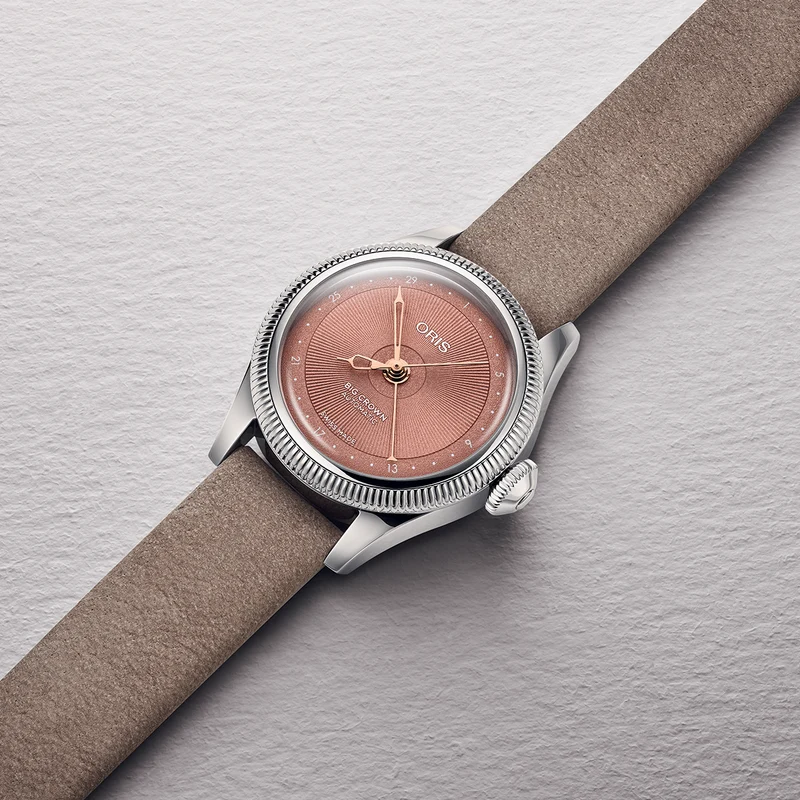 Big Crown Pointer Date 29mm - Pink on Leather Strap