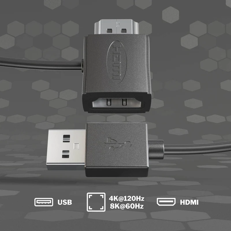 KabelDirekt HDMI-Strom-Einspeiseadapter, HDMI-Adapter mit USB-Stecker