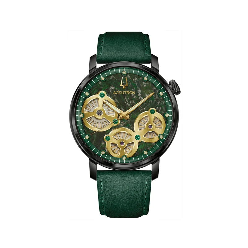 Spaceview Evolution 43.5mm - Green on Leather Strap