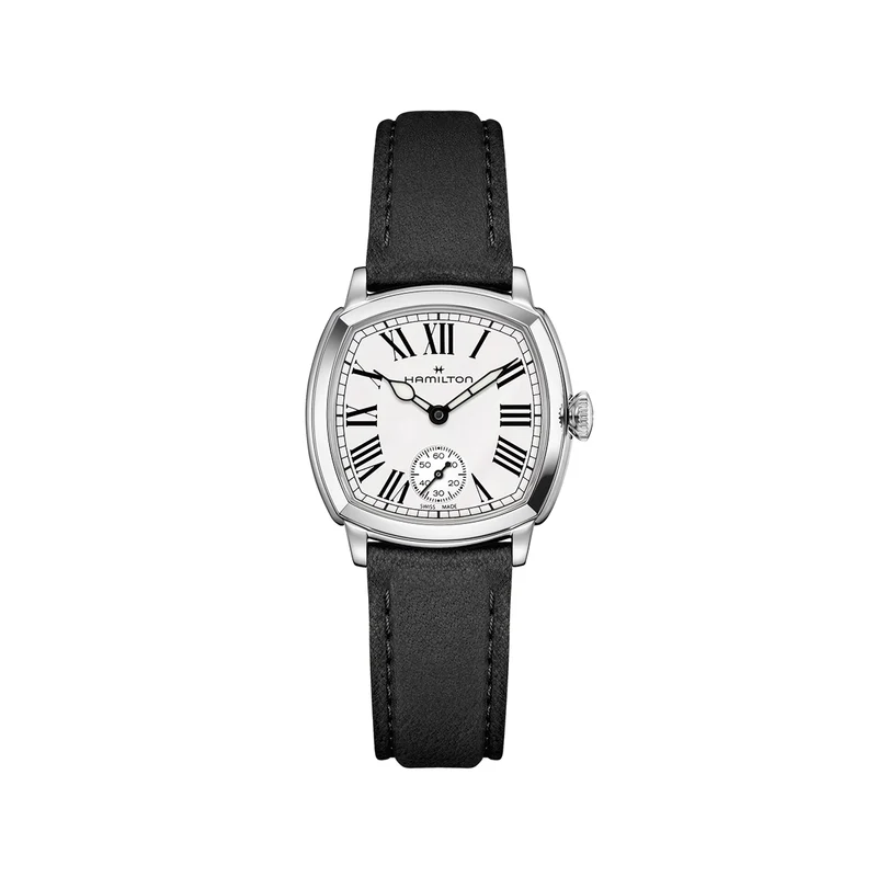 American Classic Cushion Mechanical 30mm - White on Leather Strap