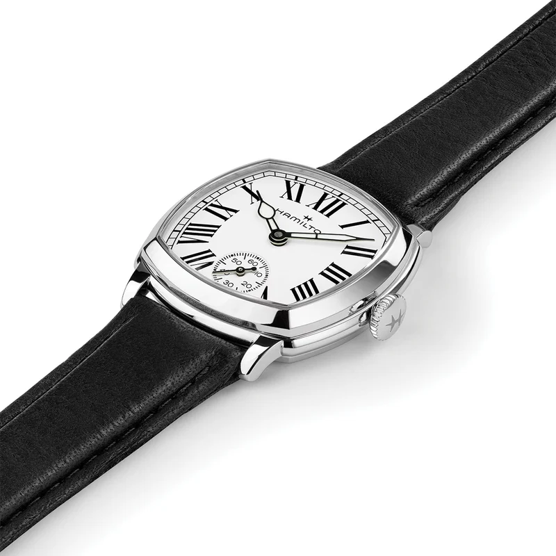 American Classic Cushion Mechanical 30mm - White on Leather Strap