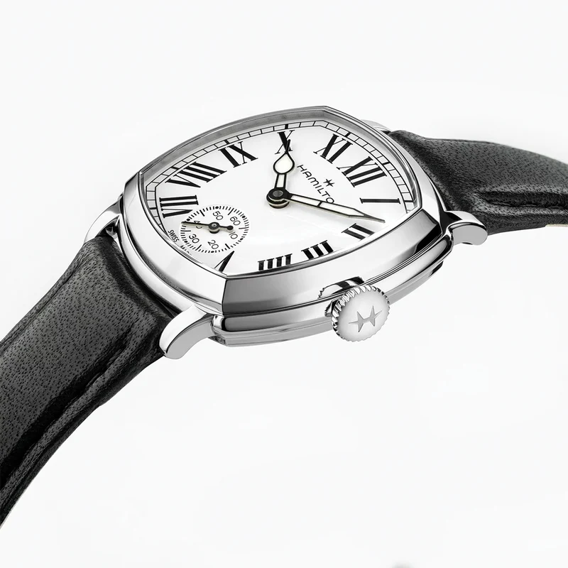 American Classic Cushion Mechanical 30mm - White on Leather Strap