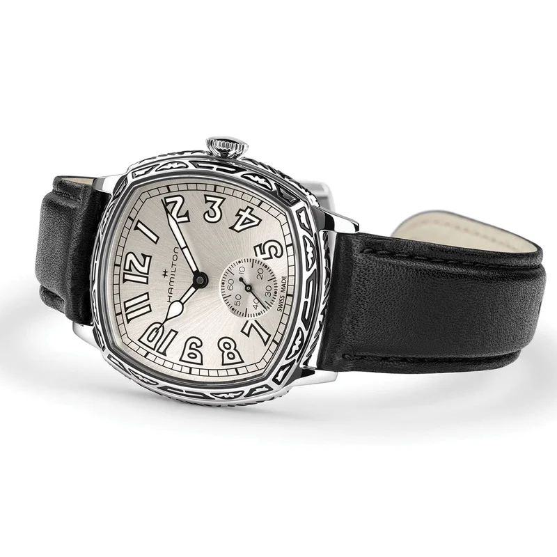 American Classic Cushion Mechanical 34mm - Silver on Leather Strap