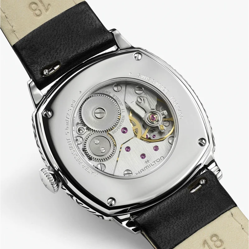 American Classic Cushion Mechanical 34mm - Silver on Leather Strap