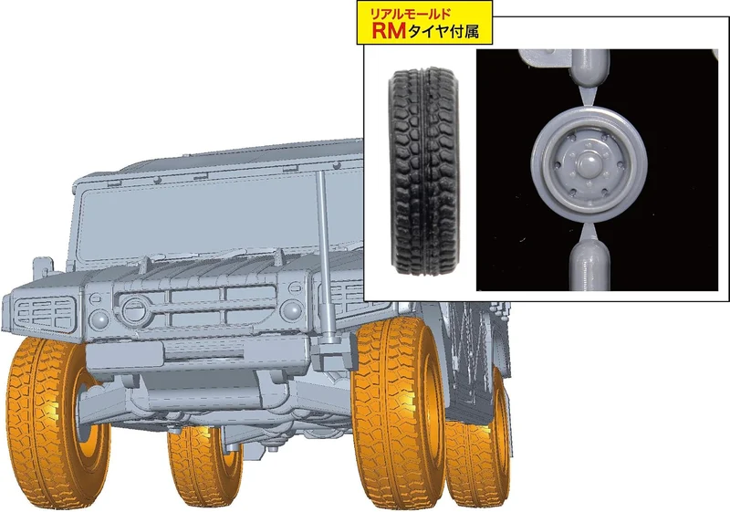 Fujimi 72M-19EX-1 1/72 JGSDF High Mobility Vehicle (2 Fahrzeuge enthalten) Sonderedition (mit realistisch geformten Reifen)