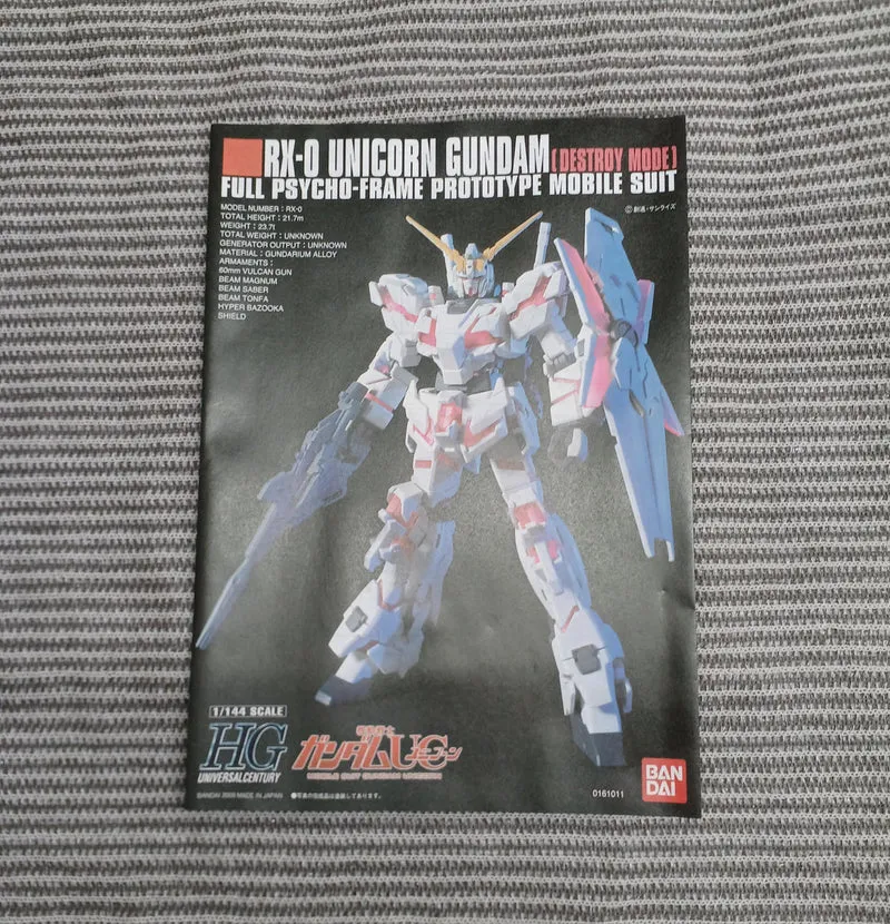 Bandai Plastikmodell 1/144 Unicorn Gundam Destroy Mode