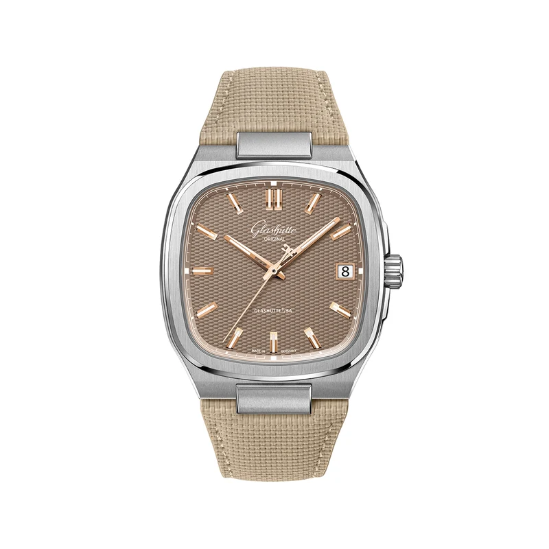 Seventies "Tweed Amp" 39mm - Brown on Rubber Strap