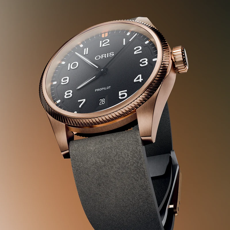 ProPilot Date Bronze 41mm - Black on Leather Strap